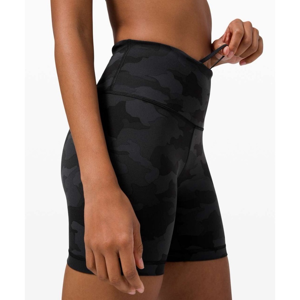 Lululemon Wunder Train High Rise Short 8” in black camo